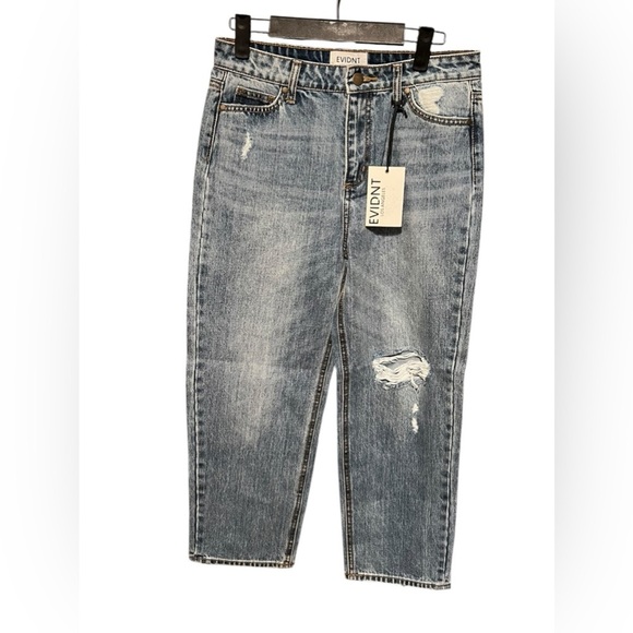 EVIDNT Malibu Medium Wash Distressed Girlfriend Jeans - Picture 2 of 6